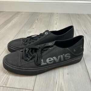 Levi's Neil-LO-Anti-X Sneakers Black Mono Chrome Men Levis Shoes Size 13
